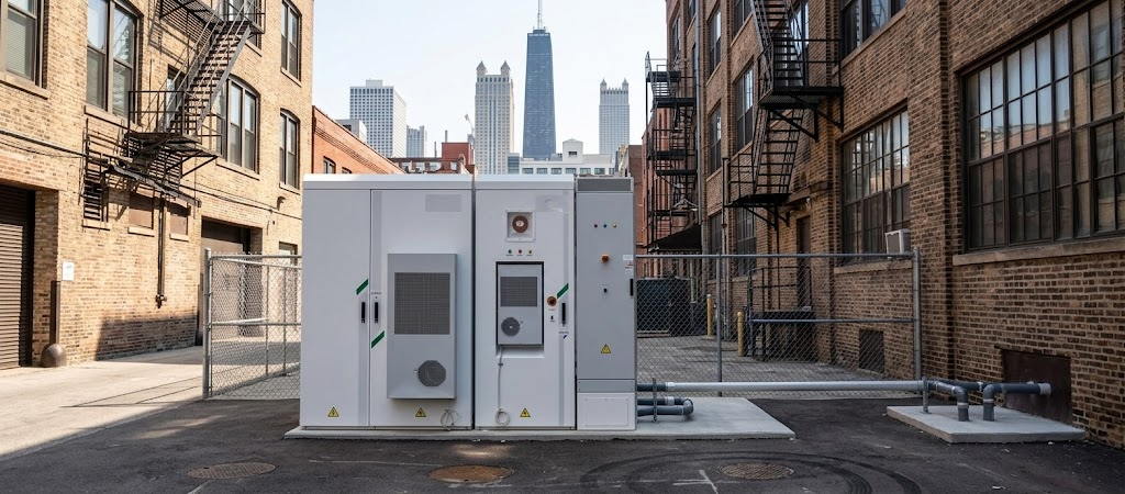 Battery energy storage system installed at a commercial facility